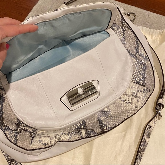 Coach Pinnacle Kristin Metallic Python Embossed Satchel - Picture 9 of 14